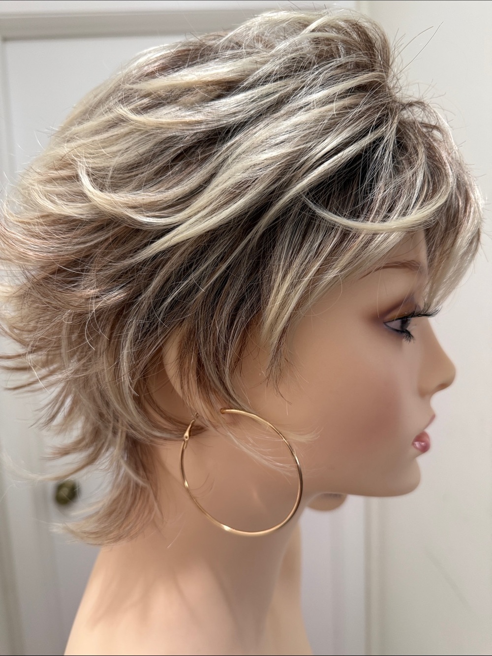 HAIR, Pixie Cut with Bangs, Free Part, Ombre Browns to Blondes